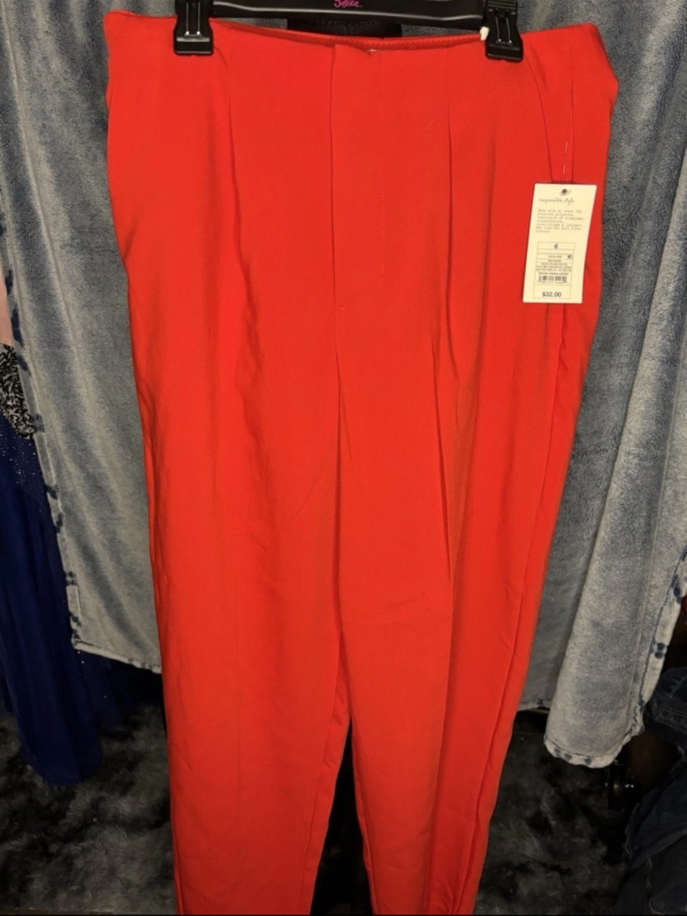 a new day Bright Red High-Waist Trousers
